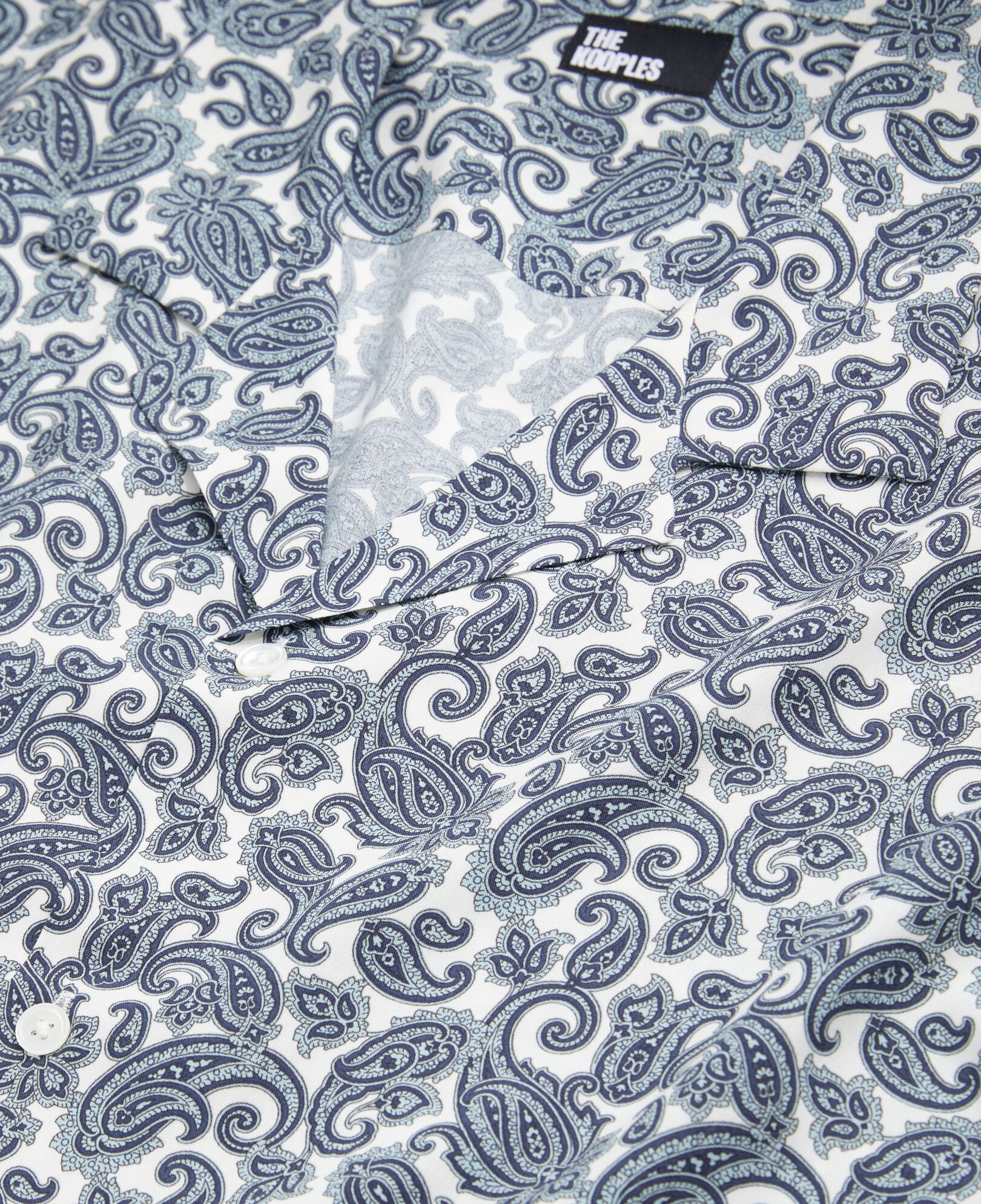 The Kooples HERREN WHITE - BLUE kurzärmeliges hemd mit print 