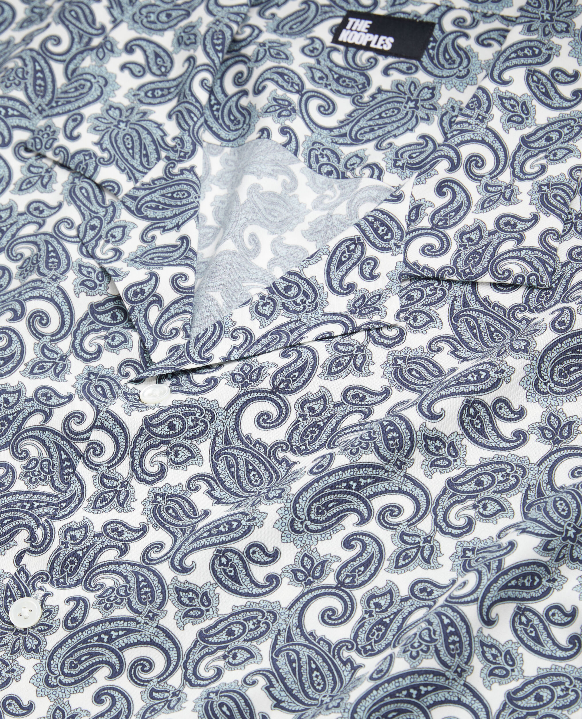 Kurzärmeliges Hemd mit Print , WHITE - BLUE, hi-res image number null