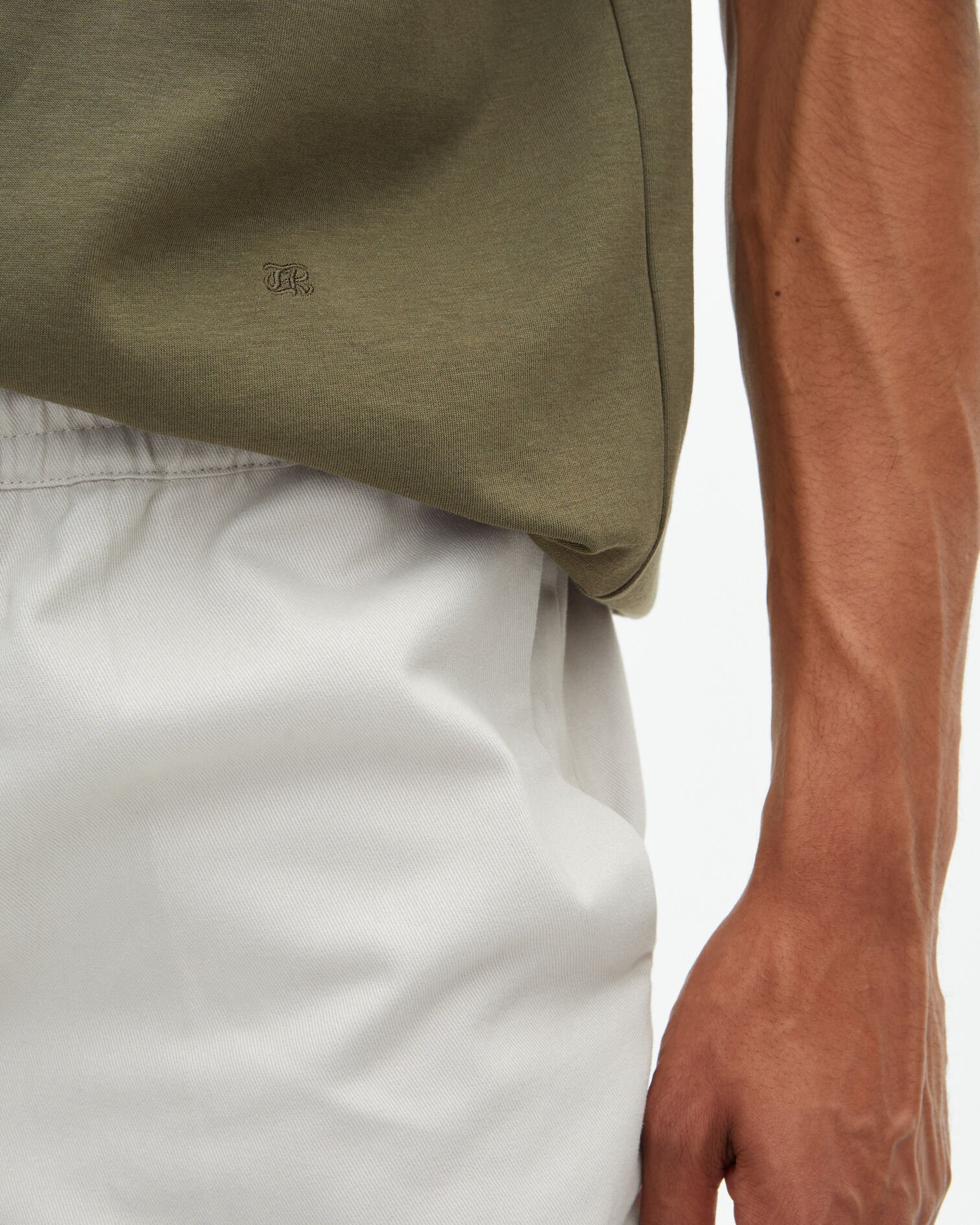 Weites, einfarbiges T-Shirt in Khaki, KAKI, hi-res image number null