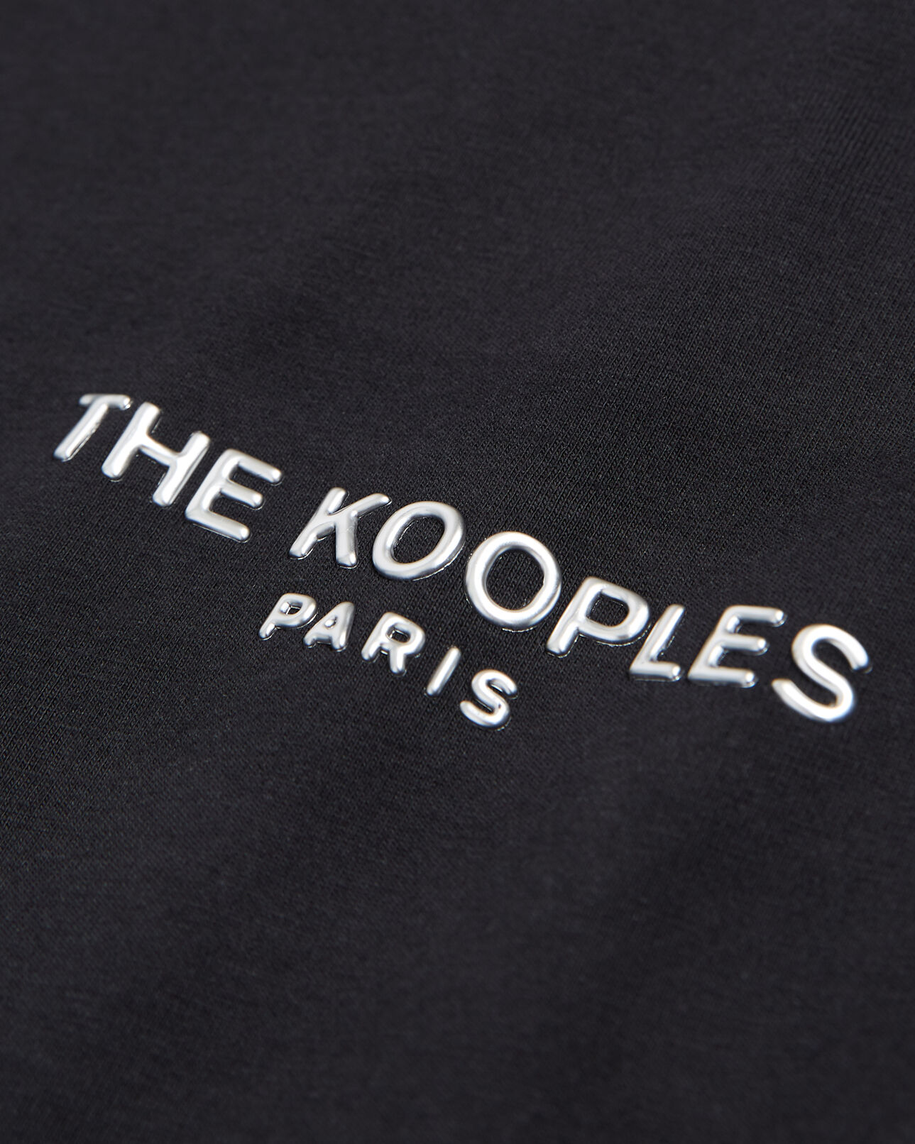 The Kooples FEMME BLACK t-shirt noir coton à logo argenté