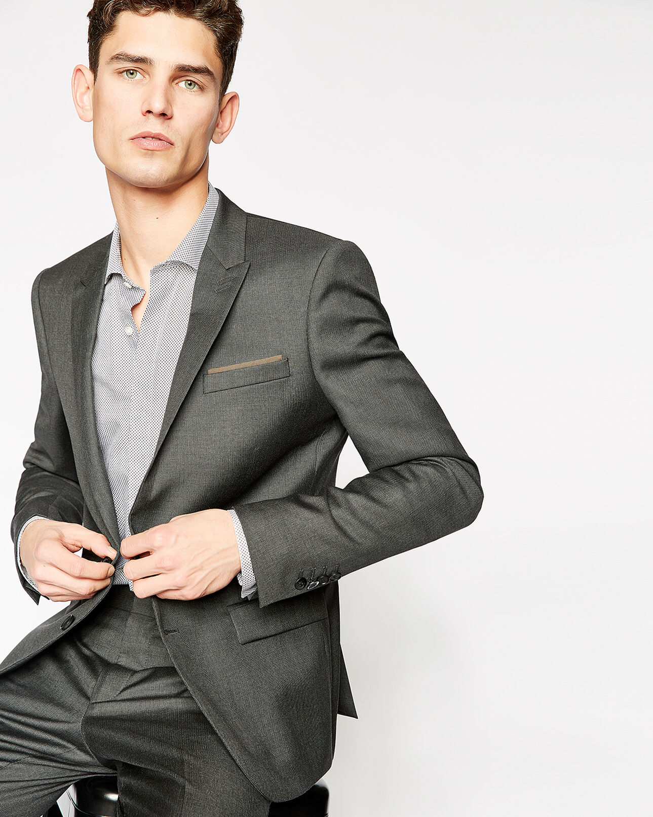 The Kooples HERREN DARK GREY graue anzugjacke aus wolle