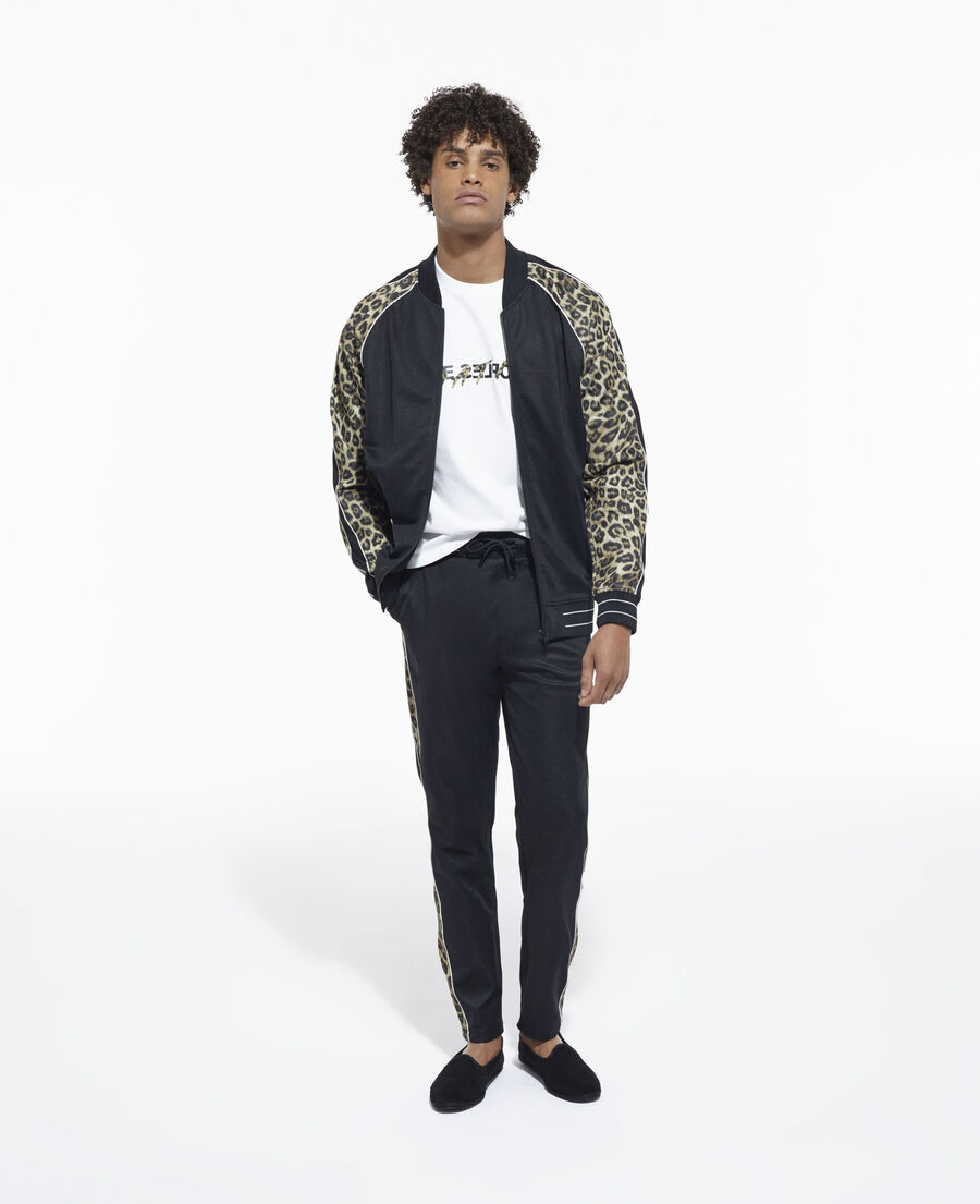 leopard print zipped sweatshirt