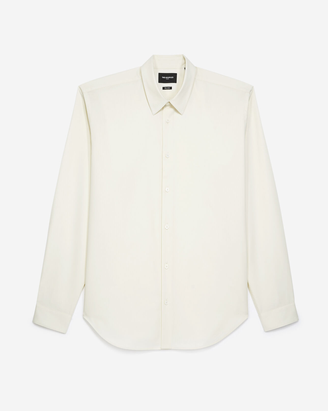 The Kooples MEN BEIGE buttoned beige shirt with classic collar