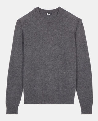 The Kooples MEN MIDDLE GREY MEL grey wool sweater