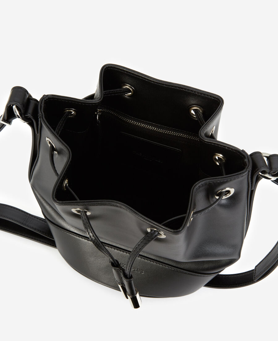 medium tina bag in smooth black leather