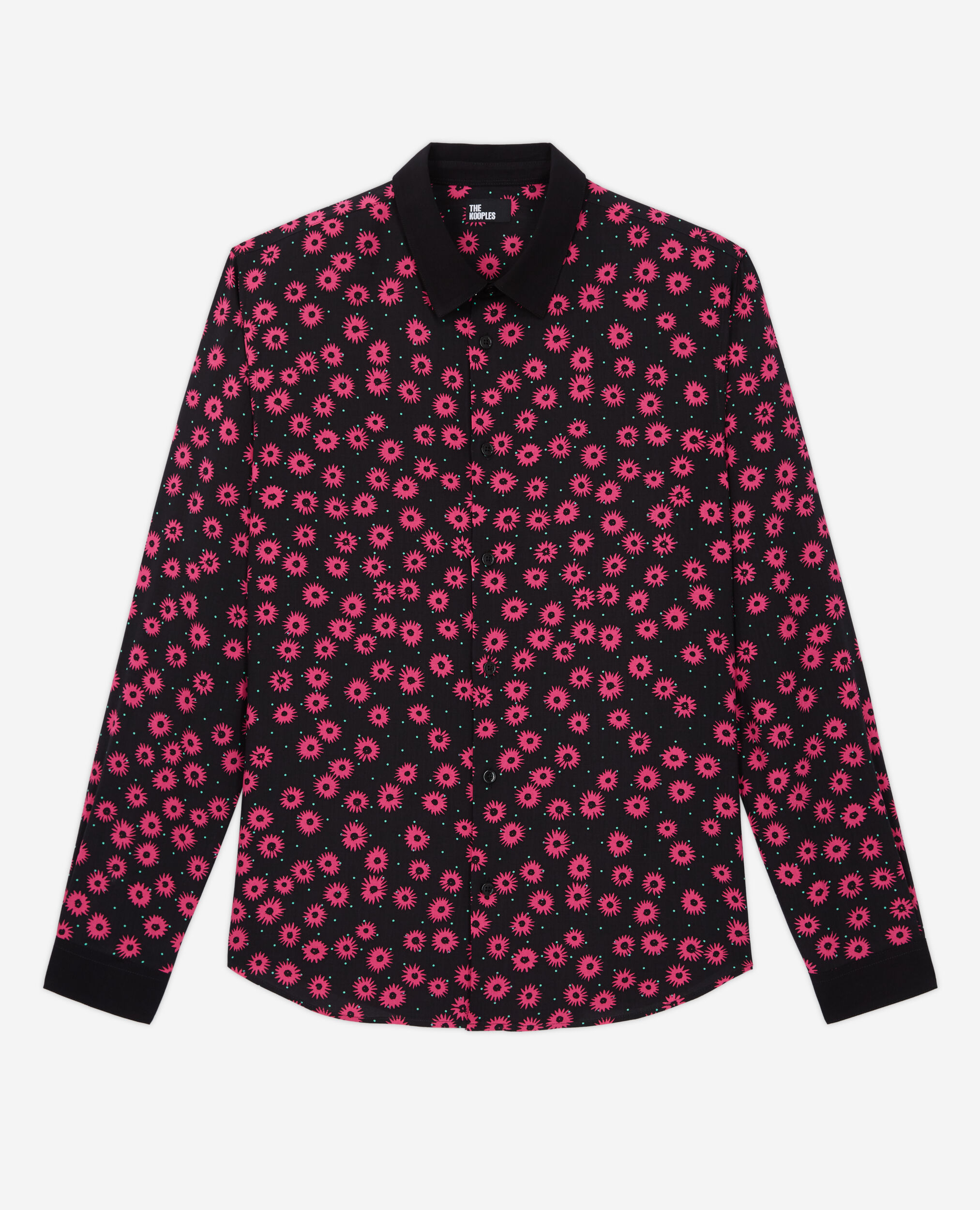 Chemise col classique imprimée, BLACK / PINK, hi-res image number null