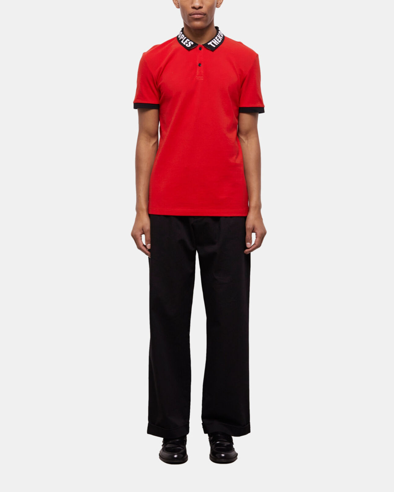 The Kooples HERREN RED rotes poloshirt mit logo am kragen