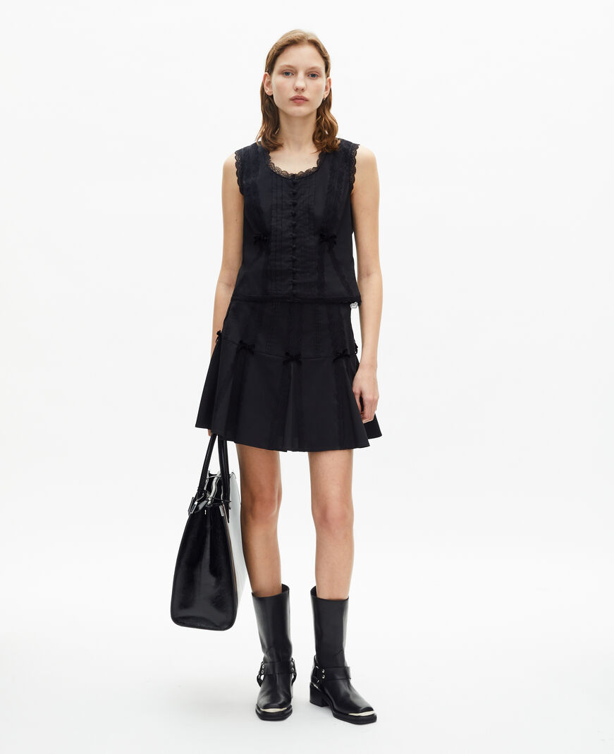 The Kooples FEMME BLACK top avec dentelle noir
