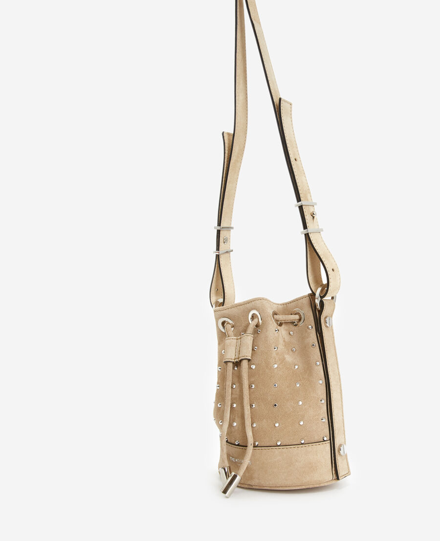 studded small tina bag in beige