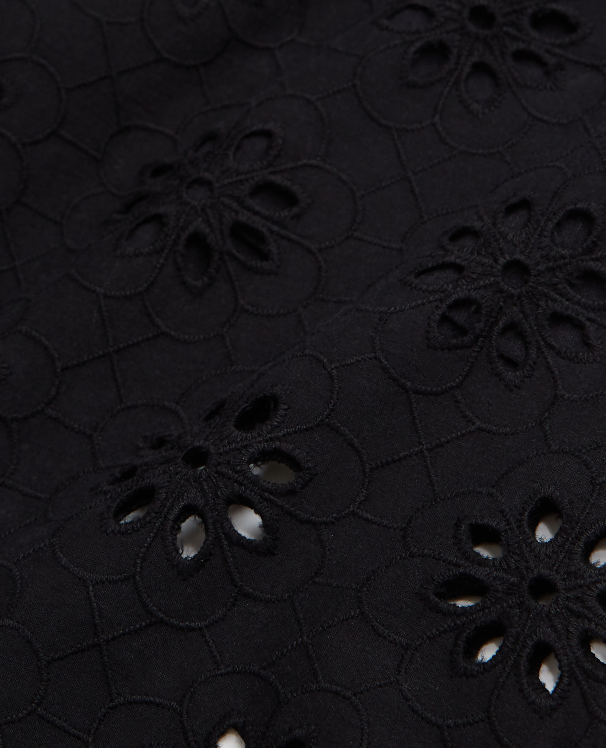 Pantalon noir en broderie Anglaise, BLACK, hi-res image number null