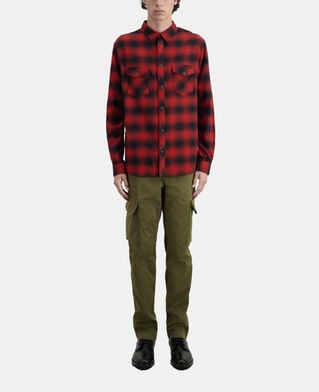 The Kooples HOMME BLACK - RED chemise à carreaux rouges et noirs