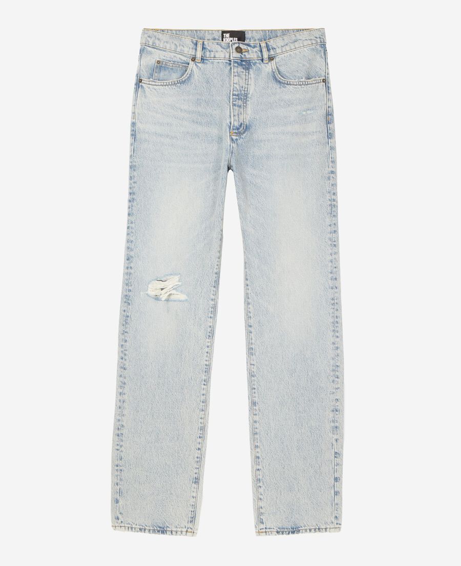 The Kooples HOMME BABY BLUE jean droit d&eacute;lav&eacute; bleu clair