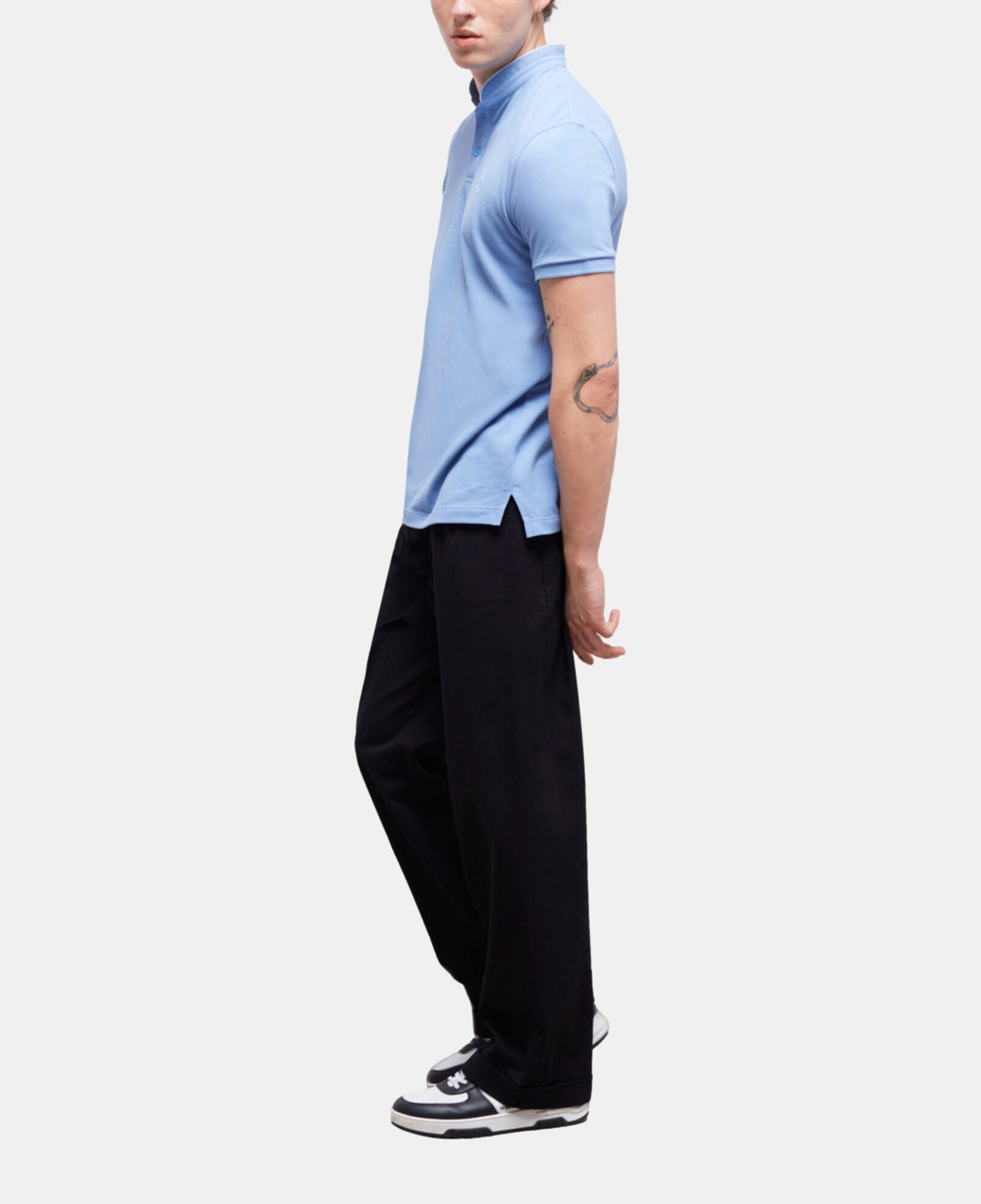 The Kooples H ALLURE BLUE / AQUA blue officer collar polo shirt