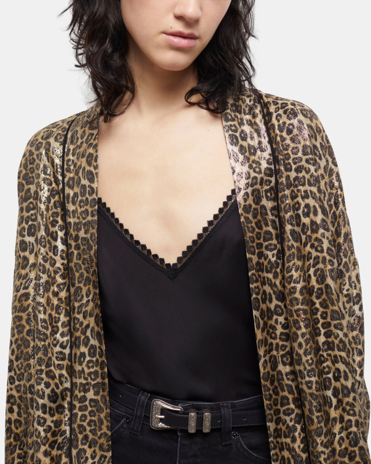 The Kooples FEMME LEOPARD kimono léopard