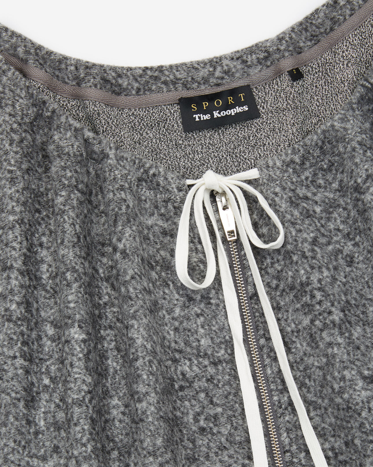 The Kooples FEMME GREY MELANGE sweat en molleton à incrustations dentelle
