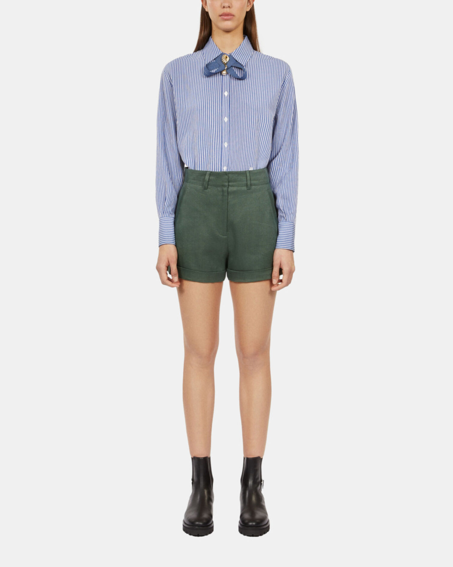 Khaki suit shorts, WOOD KAKI, hi-res image number null