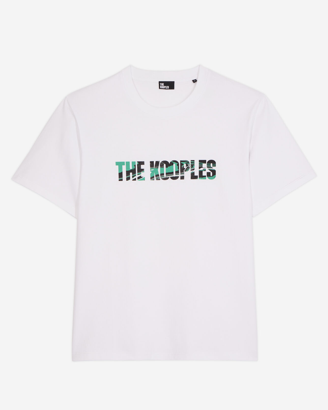 The Kooples MEN WHITE men's white t-shirt with marble screen print logo