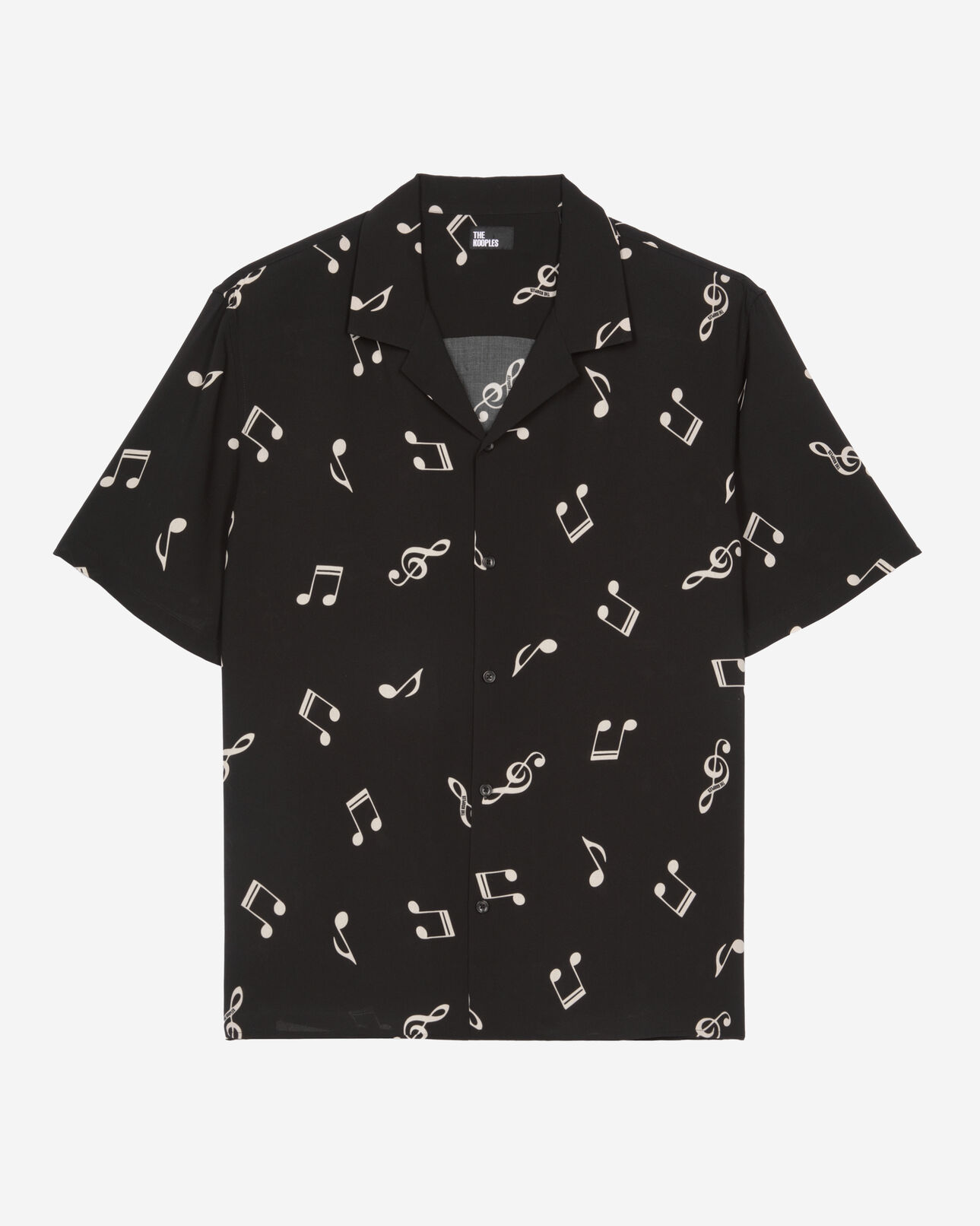 The Kooples HOMME BLACK WHITE chemise manches courtes imprimé musique
