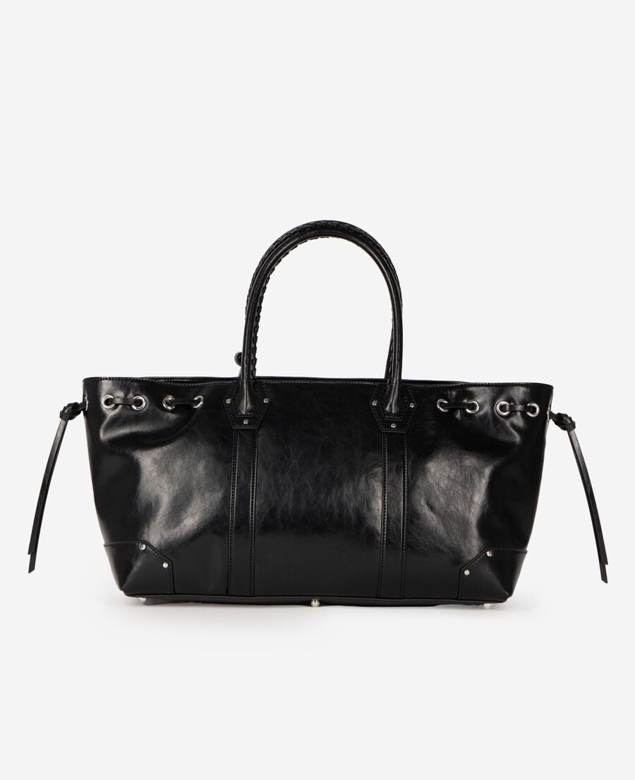 The Kooples WOMEN BLACK black recycled leather tote bag
