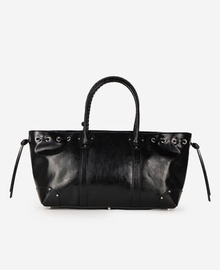The Kooples WOMEN BLACK black recycled leather tote bag