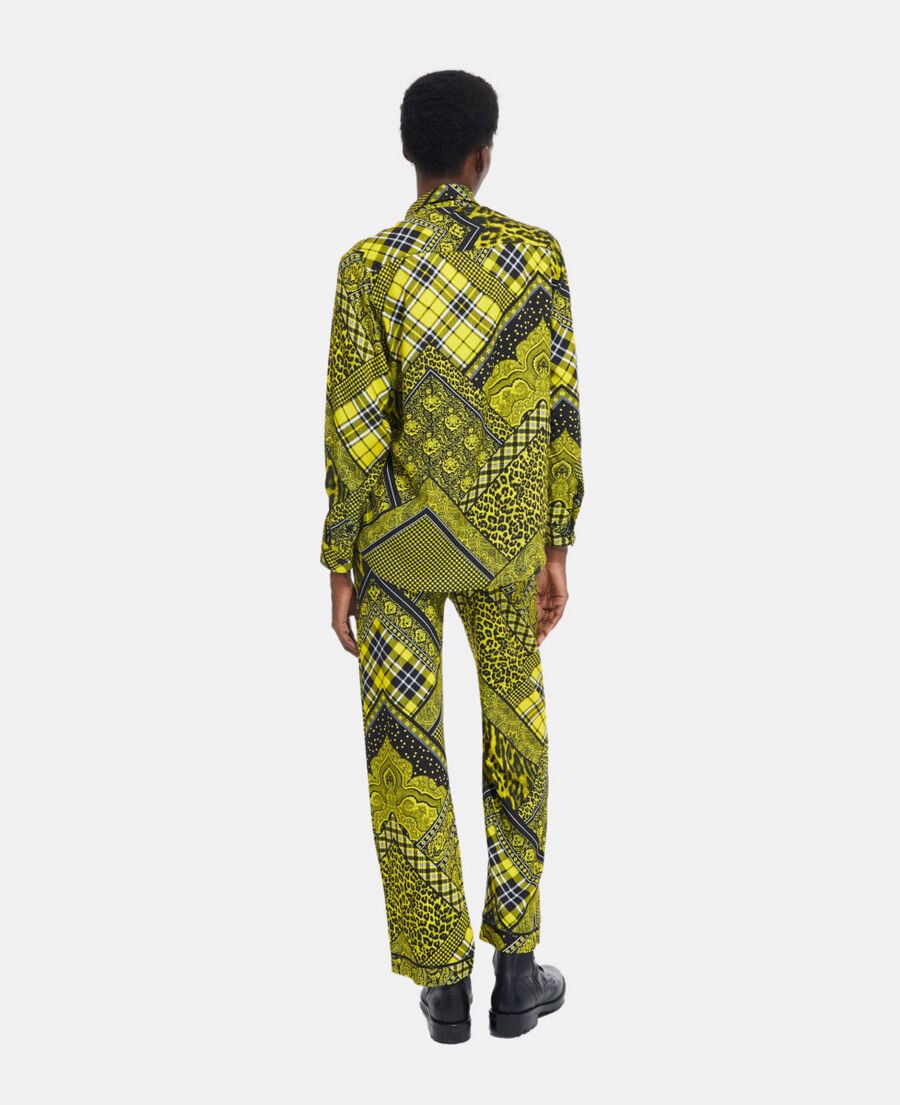 The Kooples FEMME BLACK / YELLOW pantalon droit imprimé