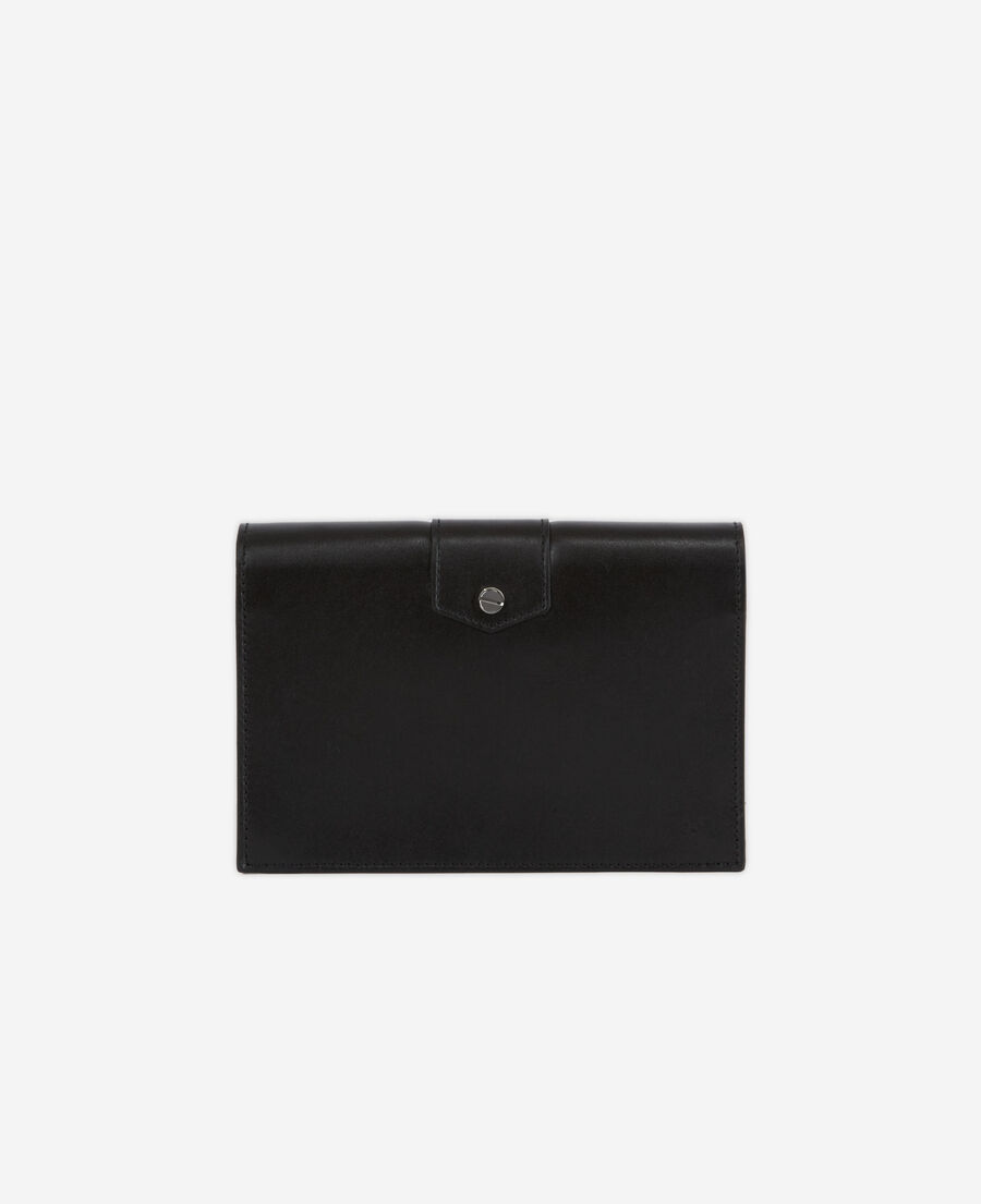 The Kooples WOMEN BLACK medium emily pouch in black leather