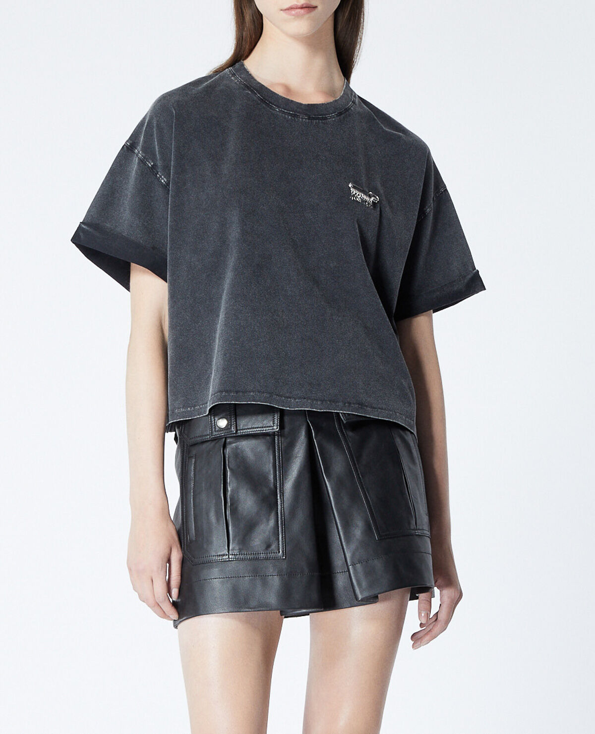 Shirt with top safety pins