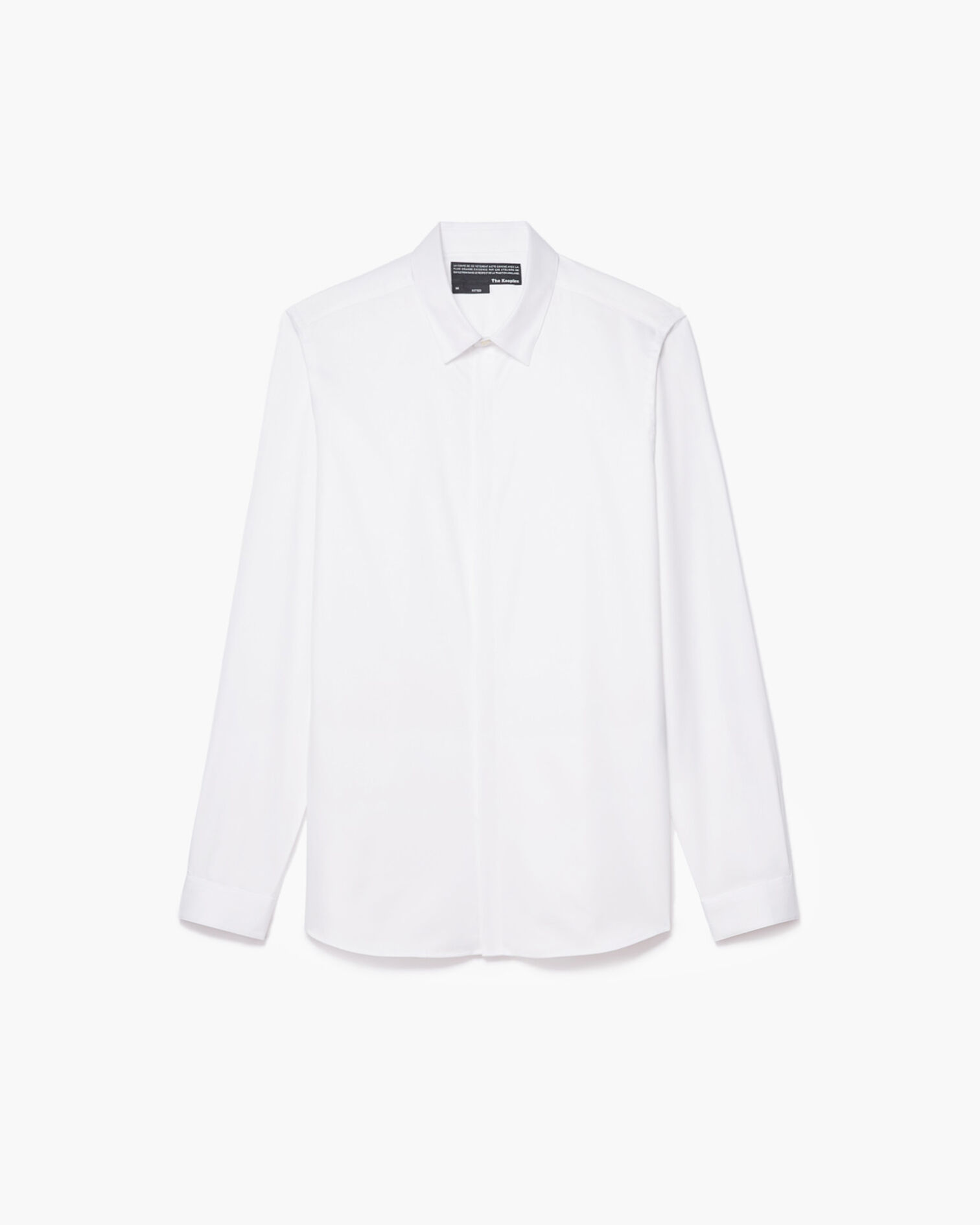Plain cotton twill shirt, WHITE, hi-res image number null