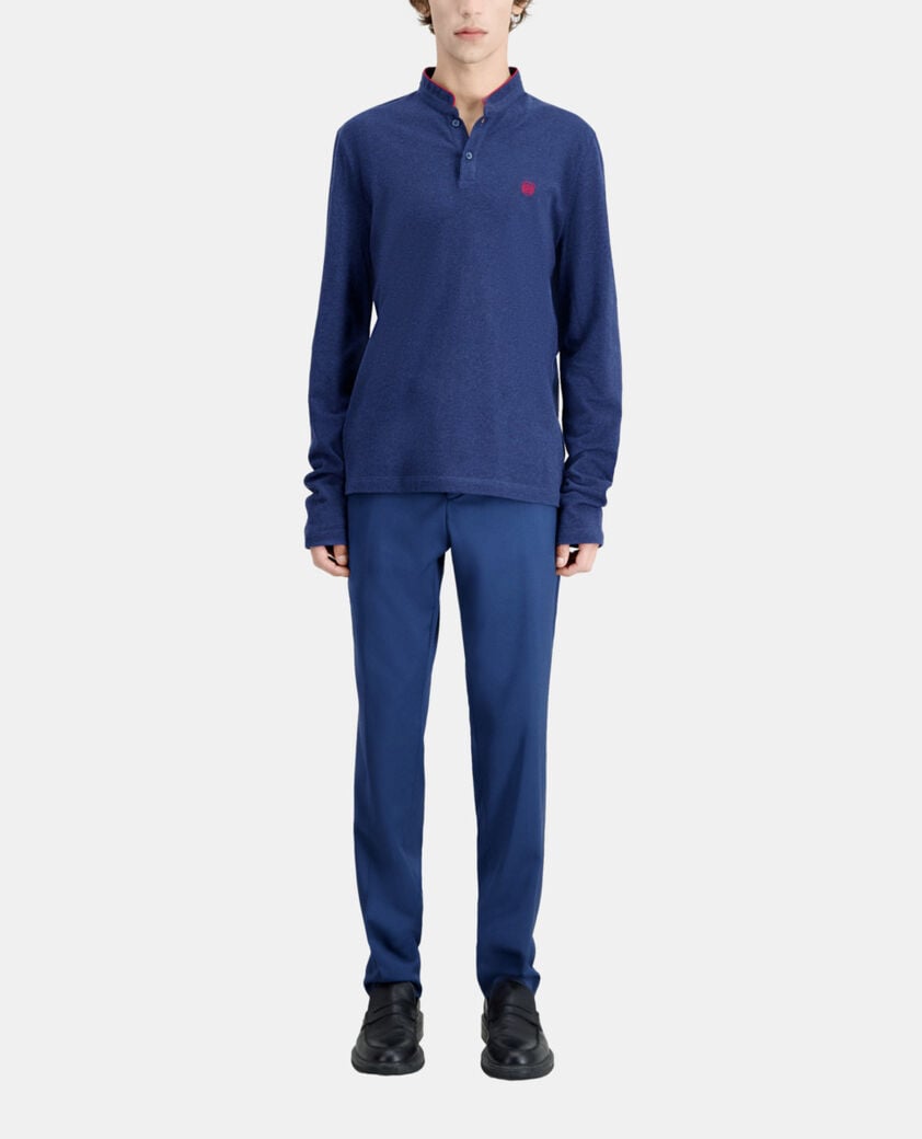 The Kooples MEN NAVY navy blue cotton polo t-shirt