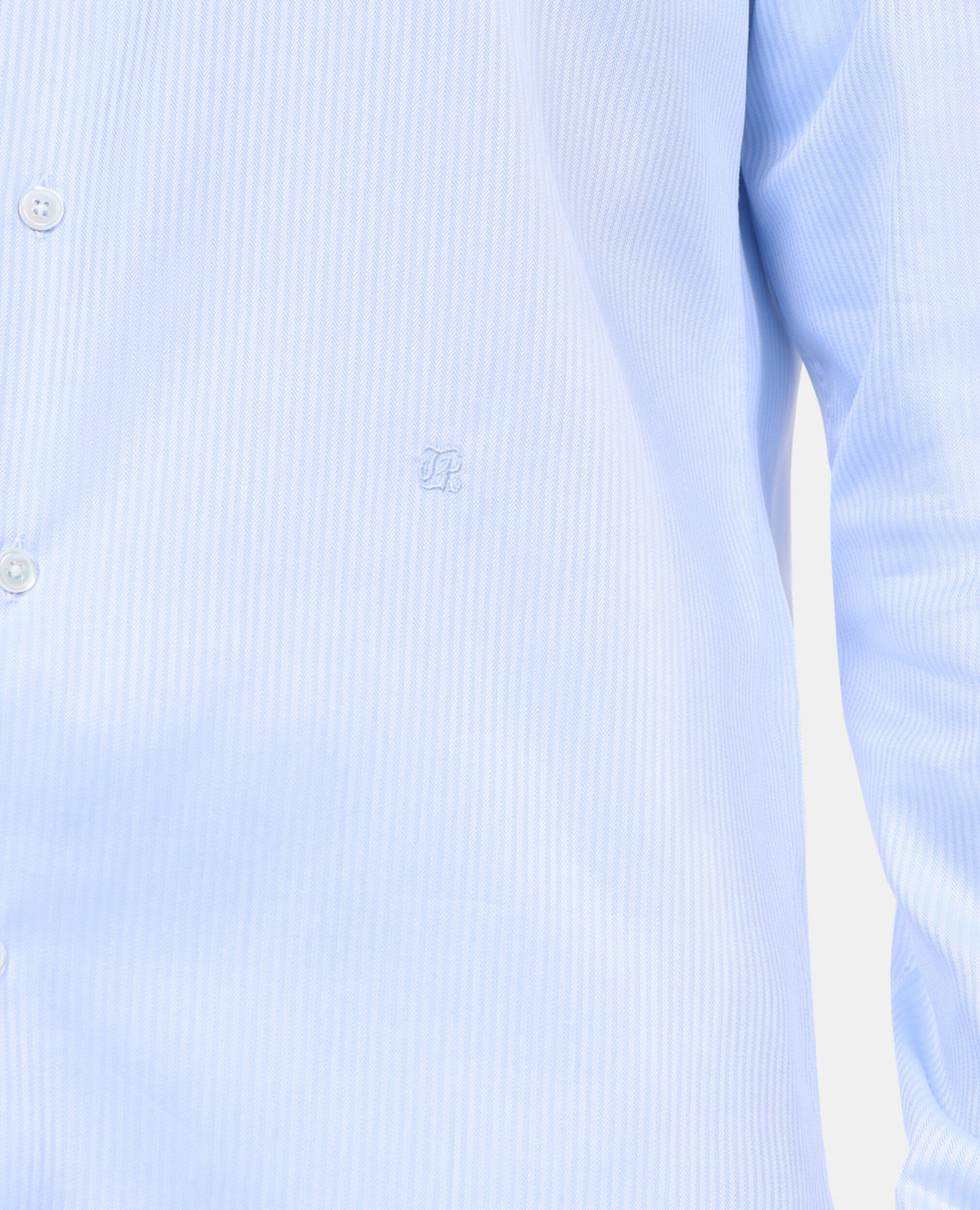 Blue herringbone striped formal shirt, BLUE WHITE, hi-res image number null