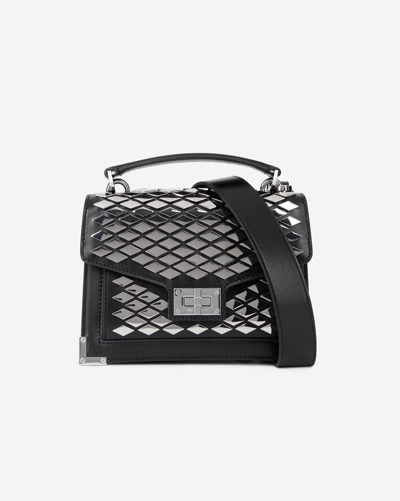 The Kooples FEMME BLACK sac emily small en cuir noir avec clous 