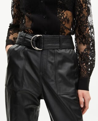 The Kooples FEMME BLACK pantalon droit en cuir