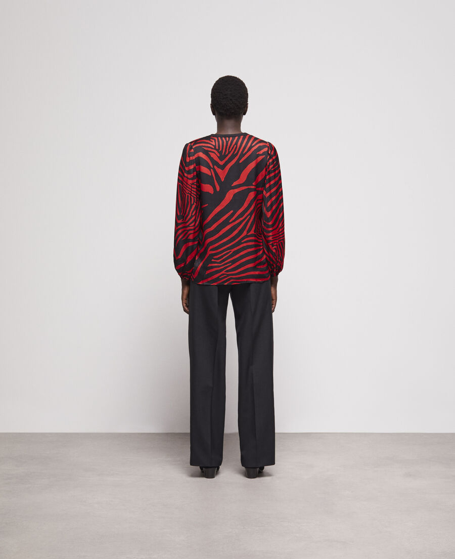 blouse imprimée zébré rouge
