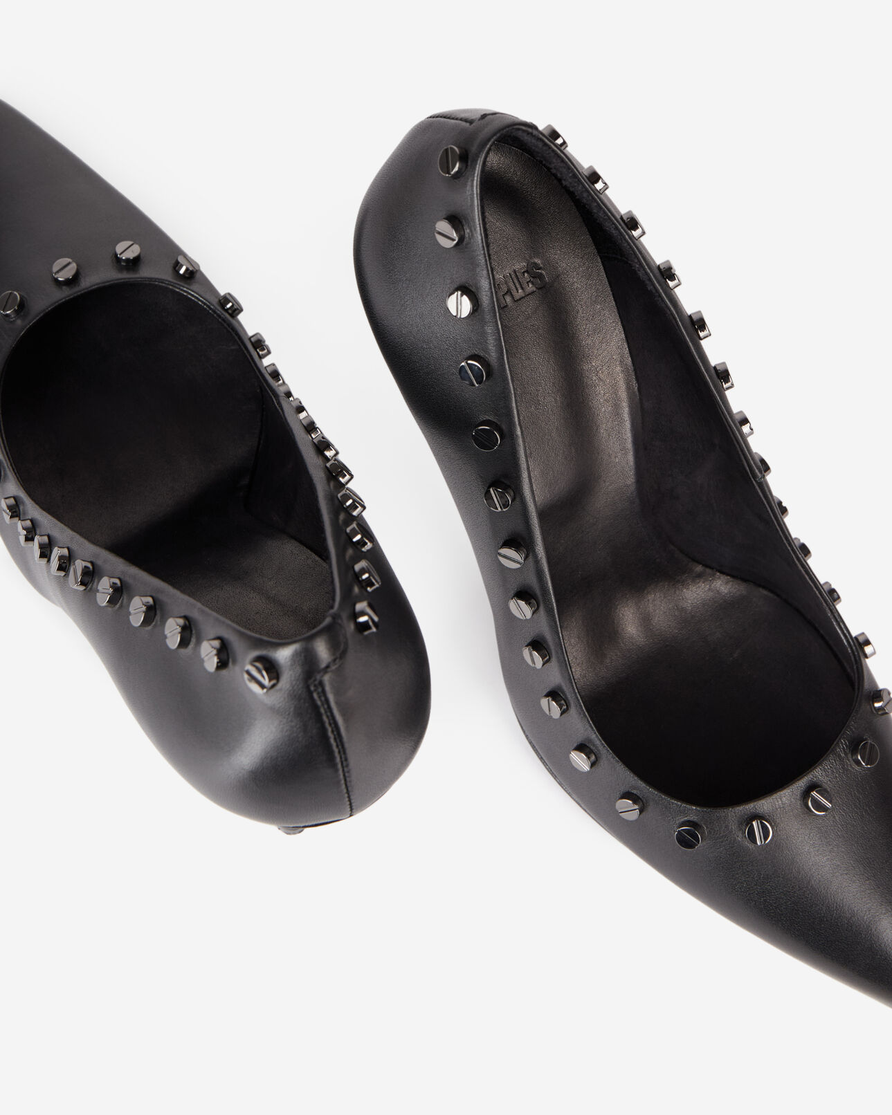 The Kooples FEMME BLACK escarpins à talons en cuir noir avec clous