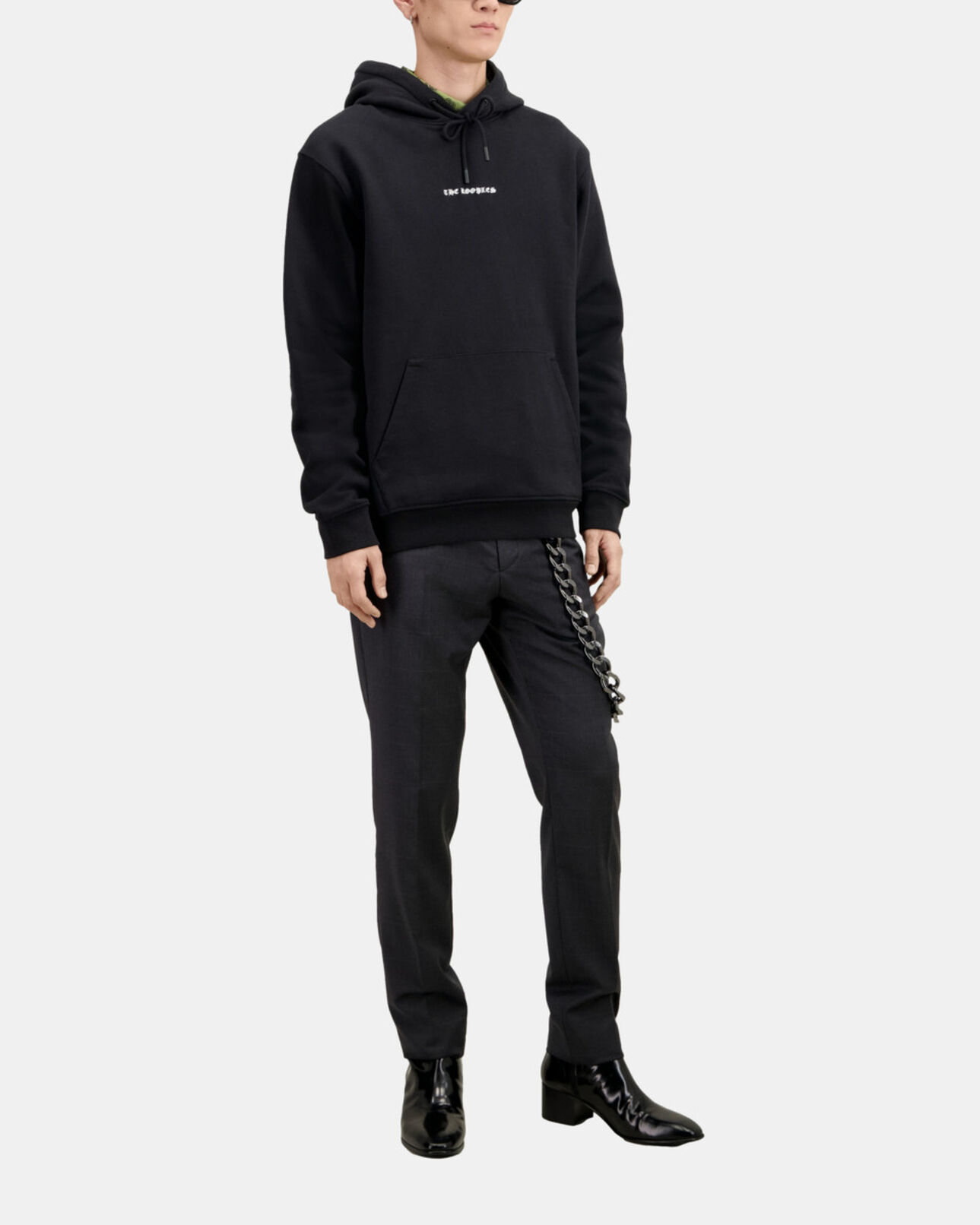 The Kooples HOMBRE BLACK sudadera capucha negra serigrafía skull heart