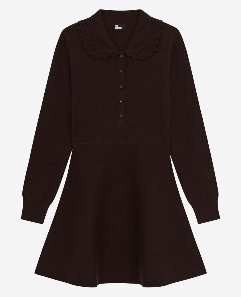 The Kooples F CHOCOLATE short brown knit dress
