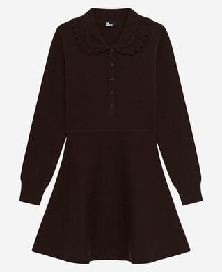 The Kooples F CHOCOLATE short brown knit dress