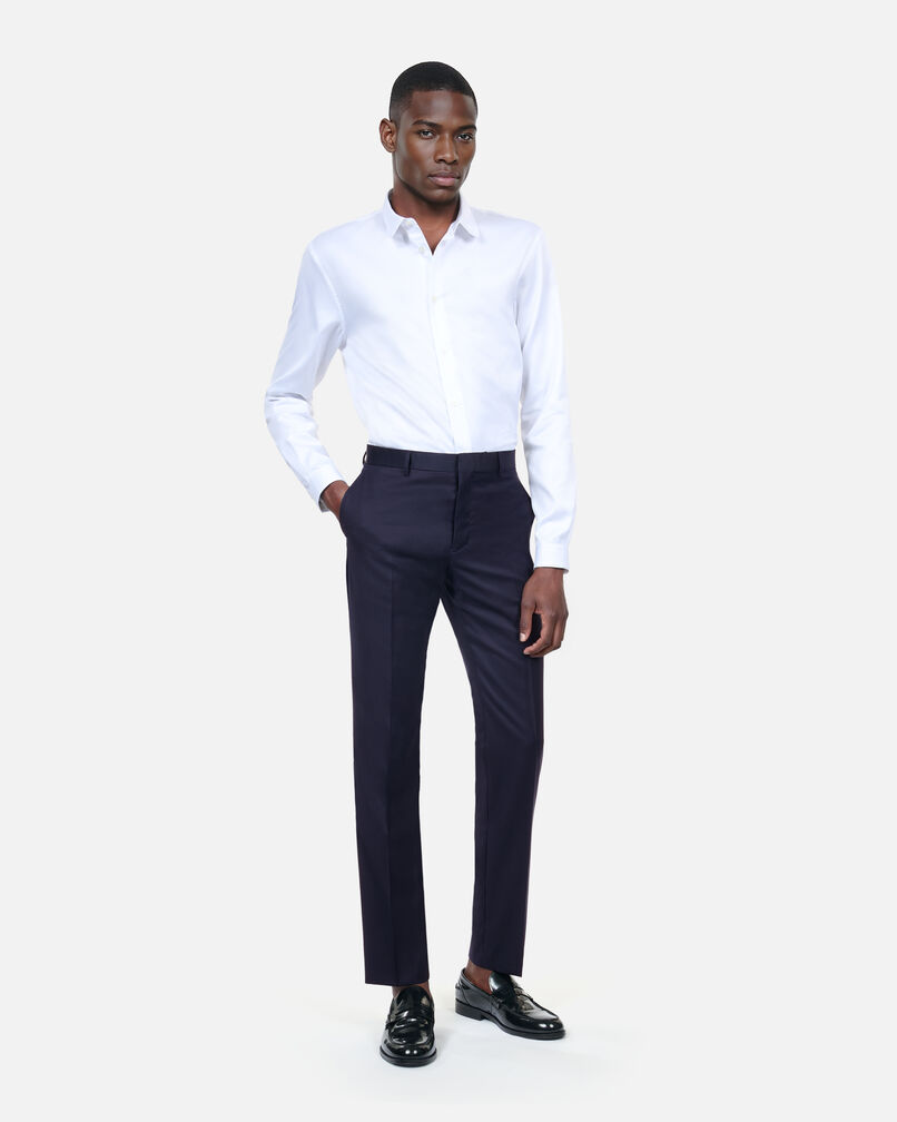 The Kooples HOMME NAVY pantalon de smoking en laine bleu marine coupe ajustée