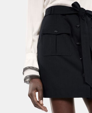 The Kooples FEMME BLACK jupe courte noire