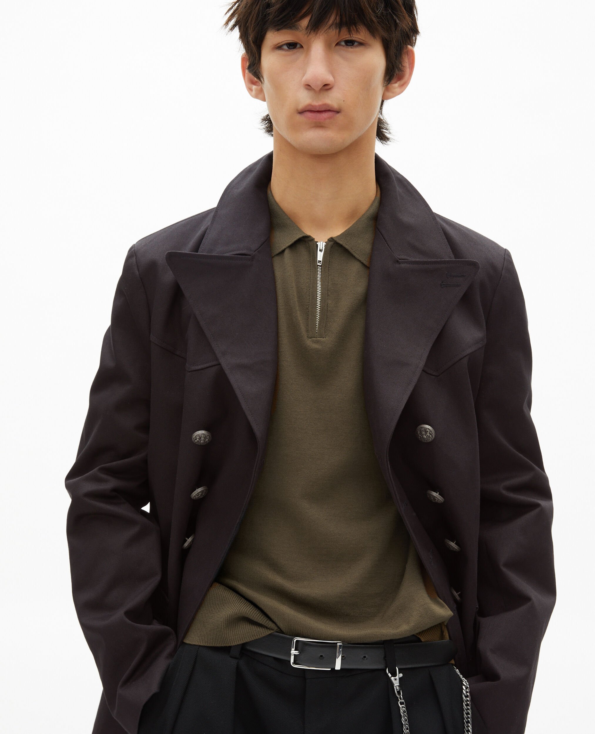 Grey cotton coat, DARK GREY, hi-res image number null