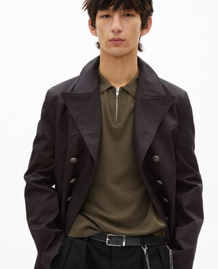 The Kooples MEN DARK GREY grey cotton coat