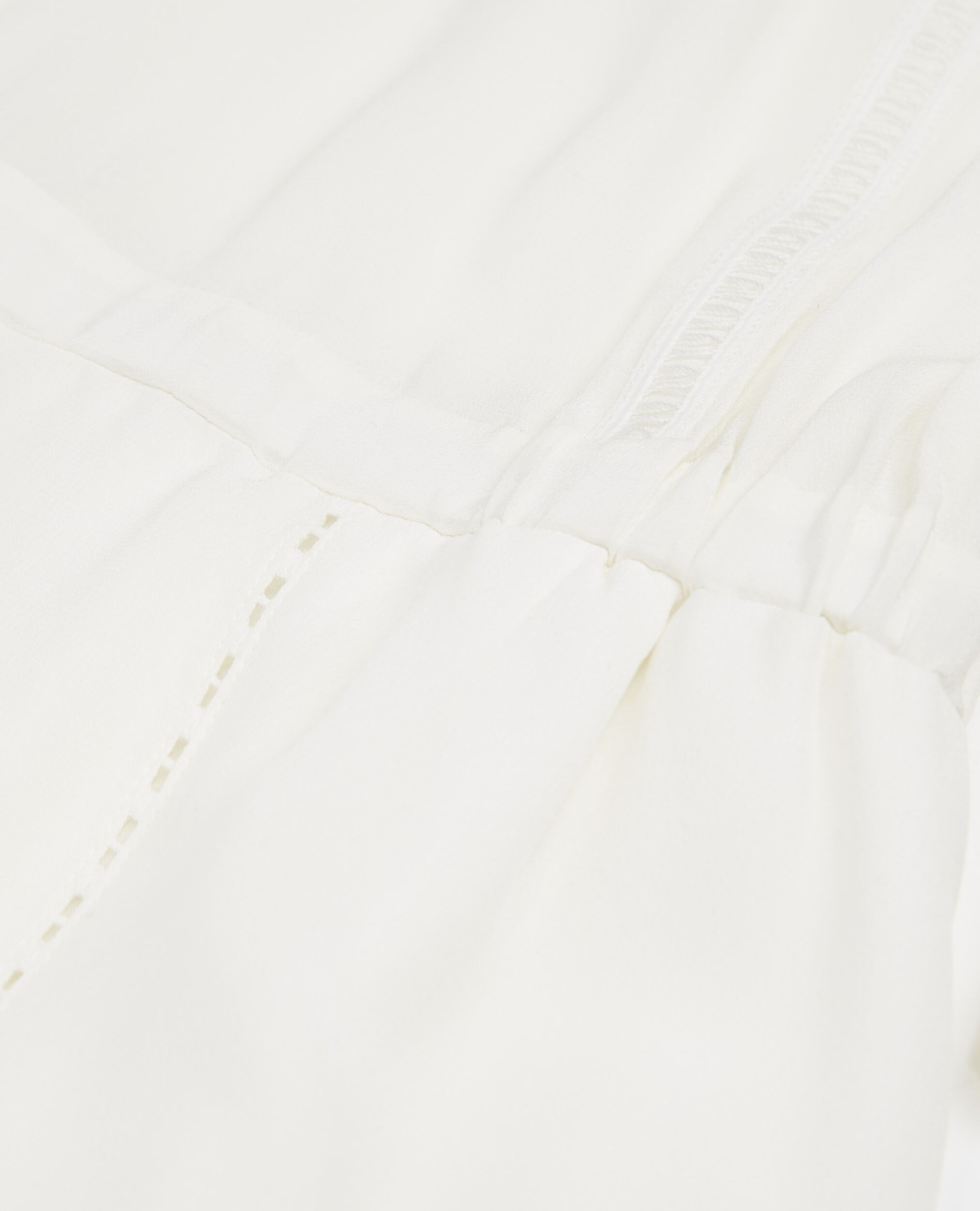 Robe soie blanche courte à manches nouées, OFF WHITE, hi-res image number null
