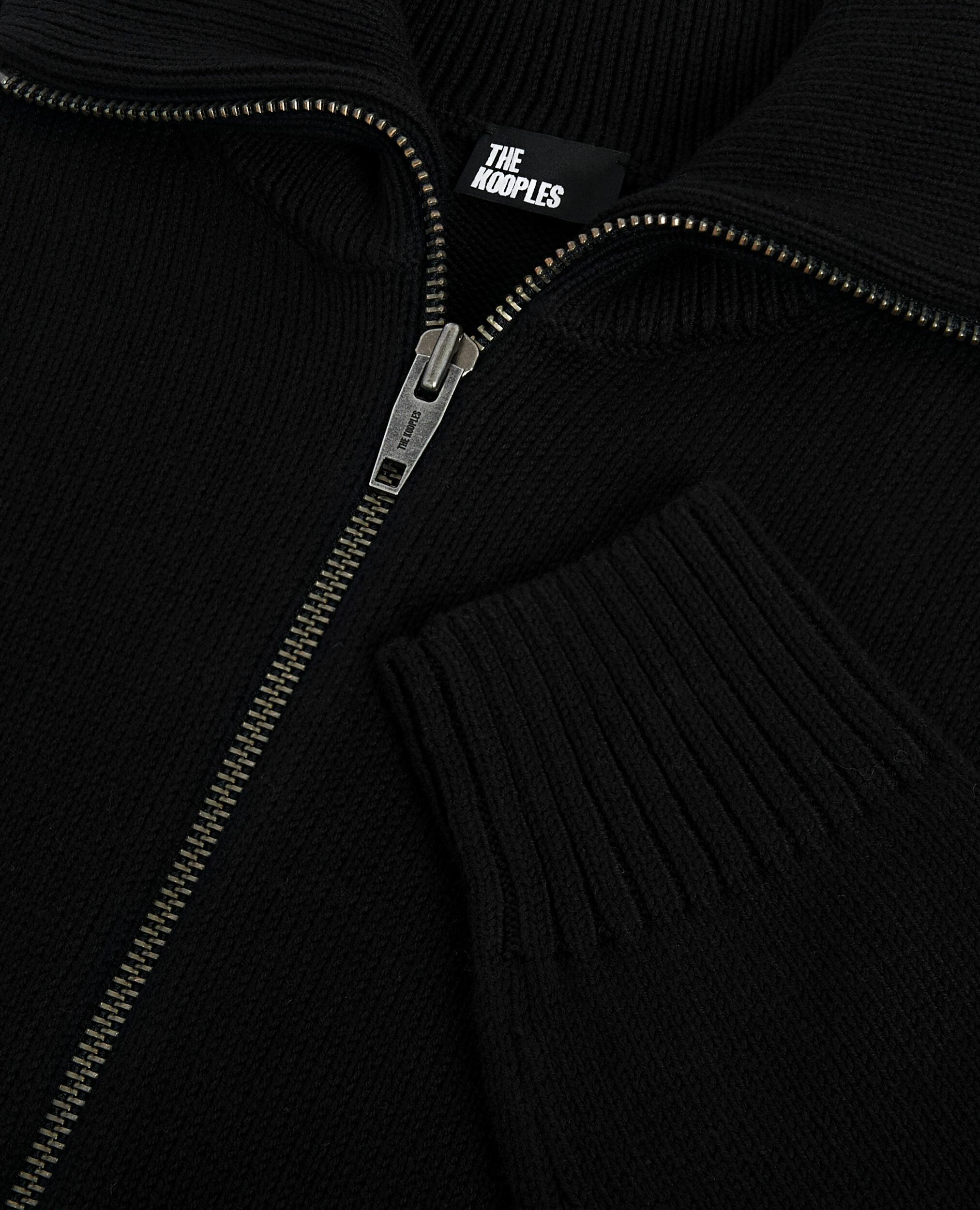 Black zip-up cardigan, BLACK, hi-res image number null