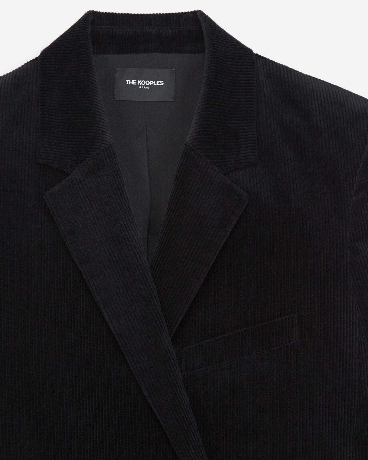 The Kooples WOMEN BLACK black velvet jacket with double buttoning