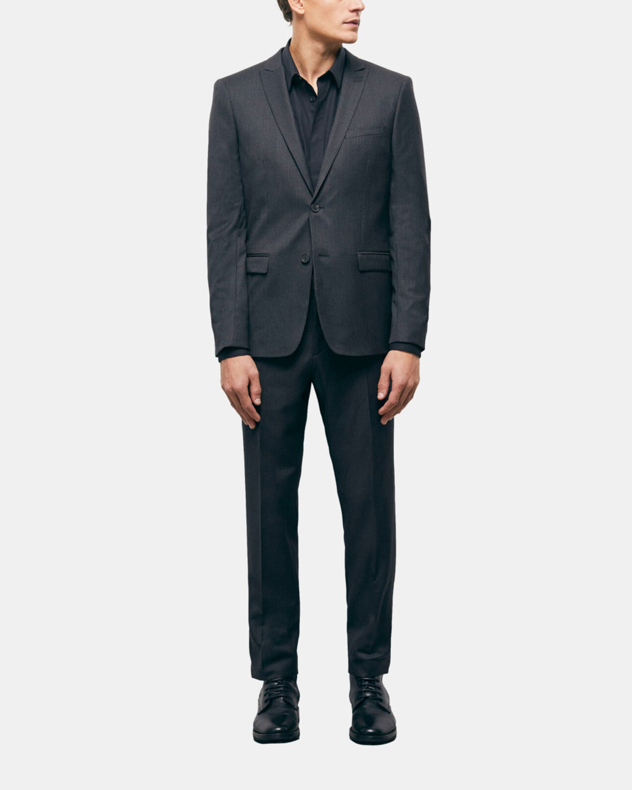 The Kooples HERREN BLACK GREY gestreifte anzugjacke aus wolle