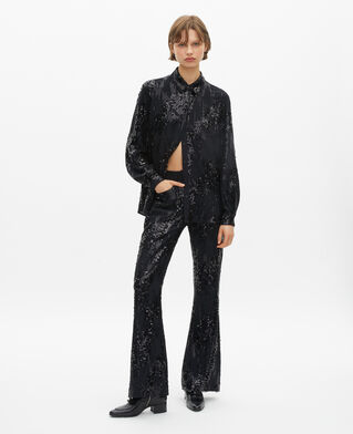 The Kooples FEMME BLACK chemise &agrave; sequins noire