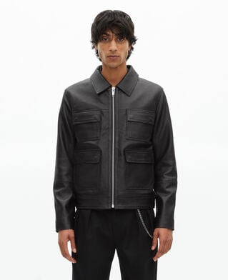 The Kooples H BLACK black leather jacket