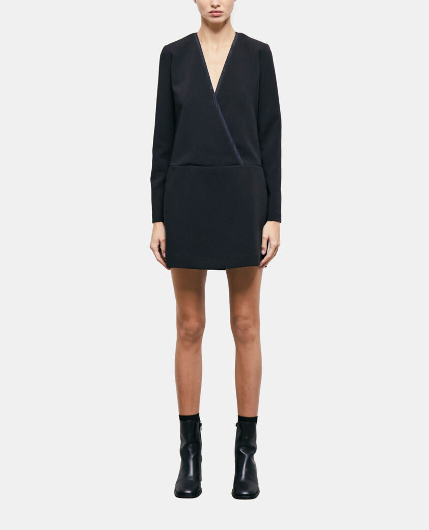 The Kooples FEMME BLACK robe courte croisée noire