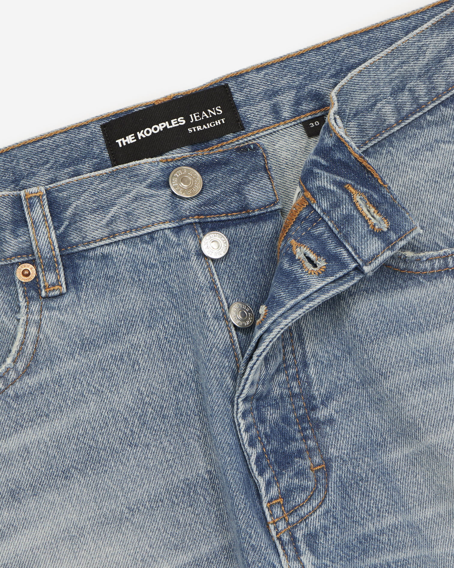 Straight-cut faded blue jeans, BLUE WASHED, hi-res image number null