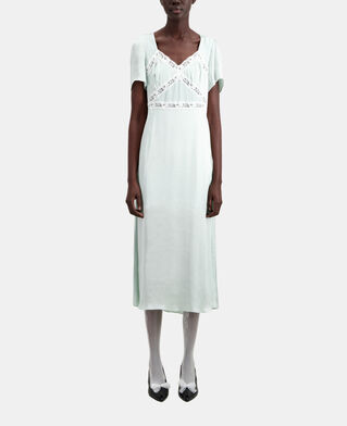 The Kooples FEMME OCEAN robe longue vert clair avec détails en dentelle